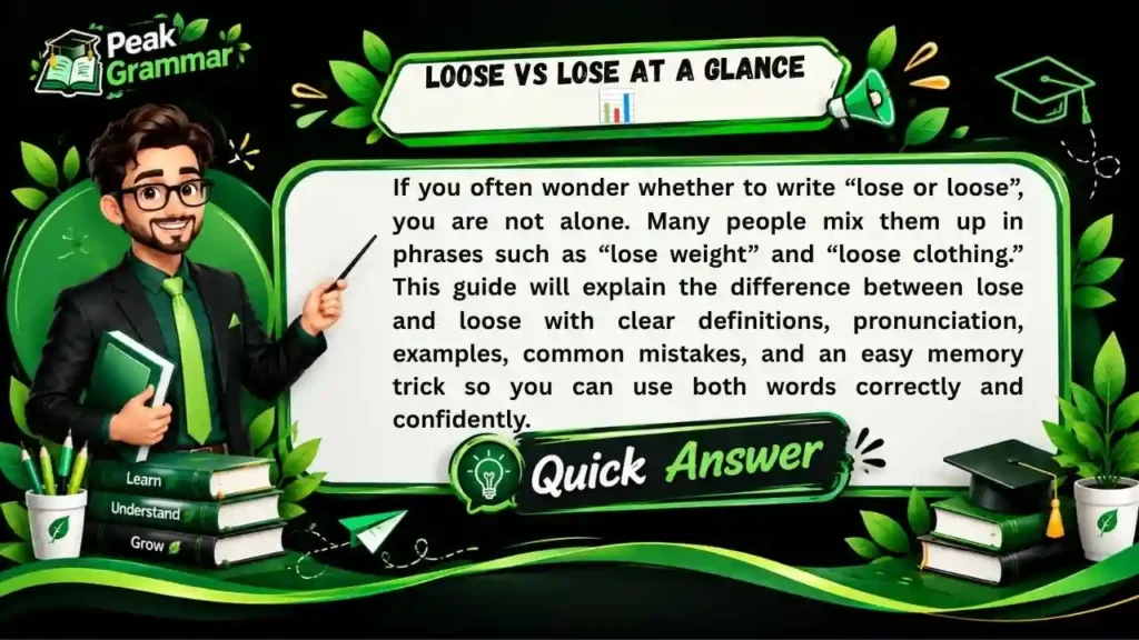 Loose vs Lose at a Glance 📊