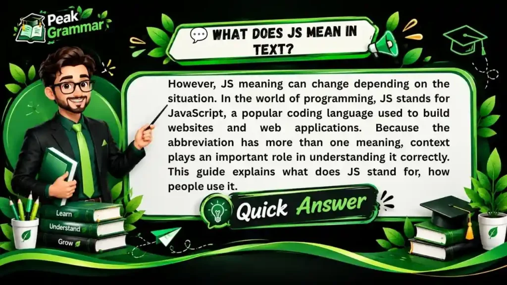 💬 What Does JS Mean in Text