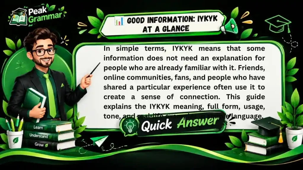 📊 Good Information_ IYKYK at a Glance