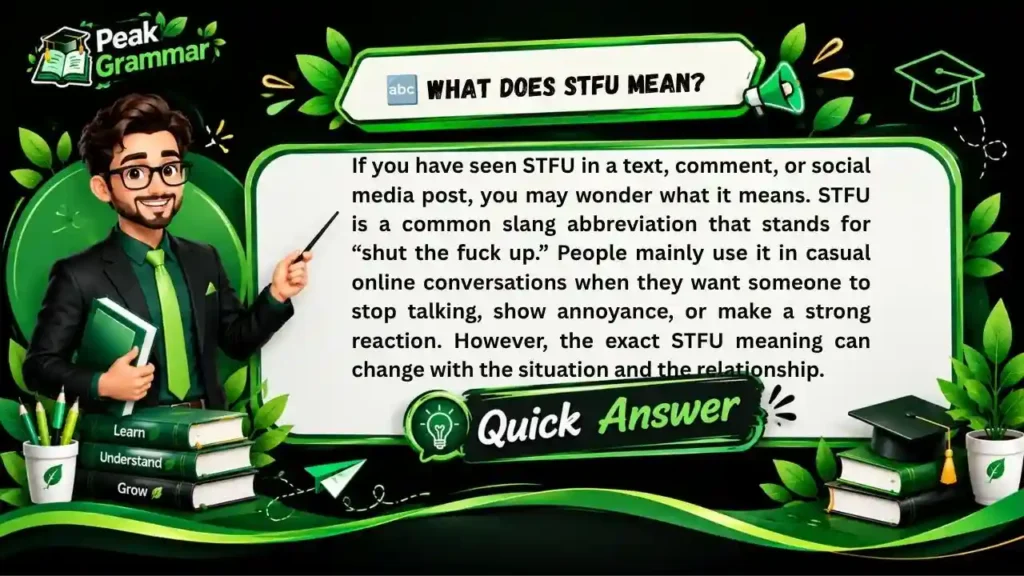 🔤 What Does STFU Mean