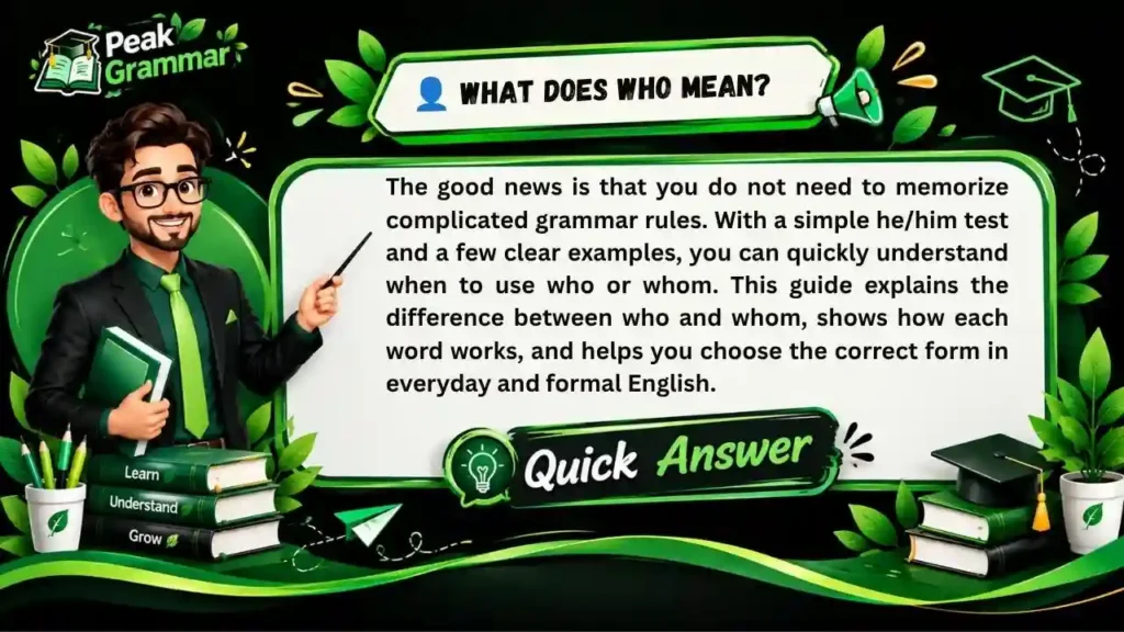 👤 What Does Who Mean
